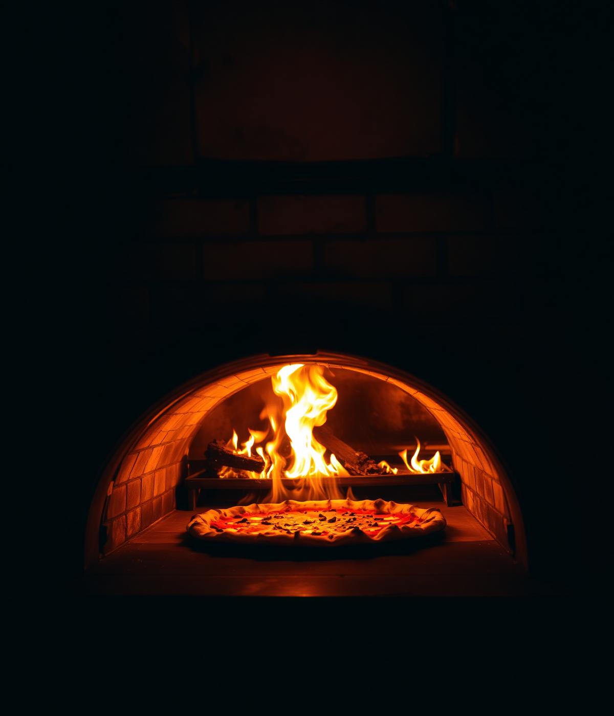 Pizzaugn med eld